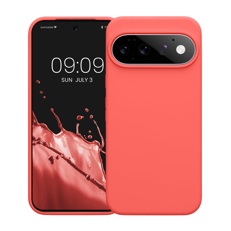 kwmobile Handyhülle für Google Pixel 11 Pro XL Hülle - Case Silikon - Kabelloses Laden - Schutzhülle Cover in Neon Koralle