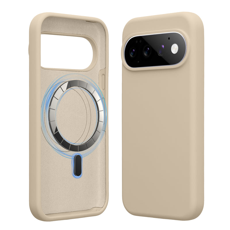 kwmobile Hülle kompatibel mit Google Pixel 11 / Pixel 11 Pro Hülle - magnetisches Silikon Case kompatibel mit MagSafe - Cover gummiert Creme matt Creme matt