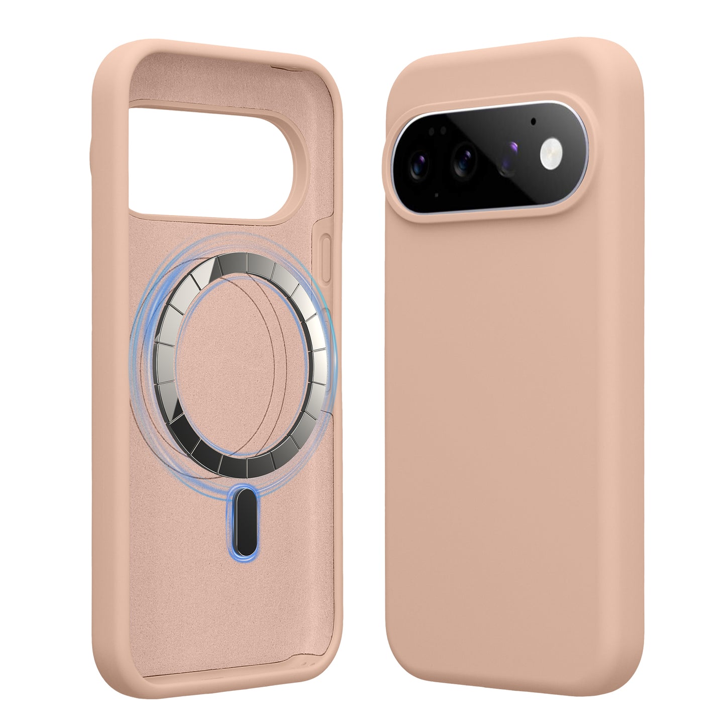 kwmobile Hülle kompatibel mit Google Pixel 11 / Pixel 11 Pro Hülle - magnetisches Silikon Case kompatibel mit MagSafe - Cover gummiert Altrosa Altrosa