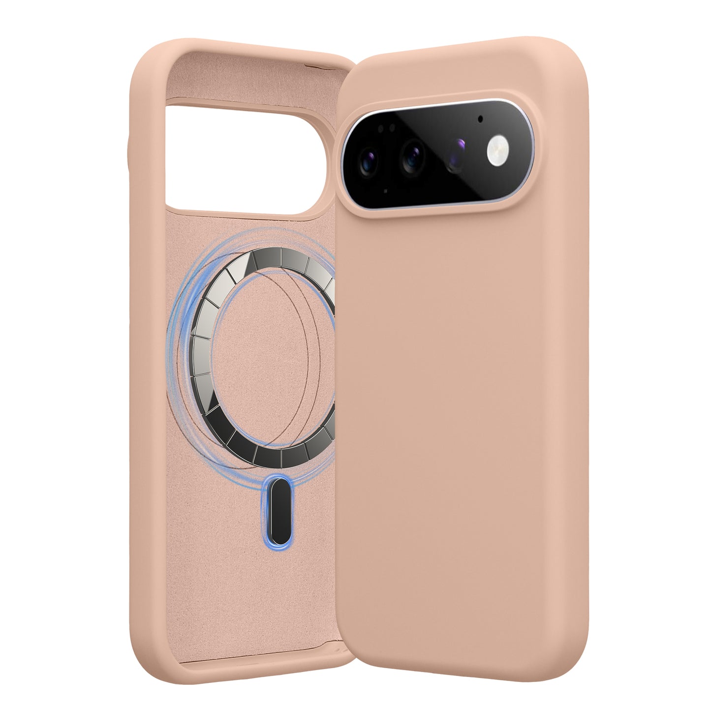 kwmobile Hülle kompatibel mit Google Pixel 11 / Pixel 11 Pro Hülle - magnetisches Silikon Case kompatibel mit MagSafe - Cover gummiert Altrosa Altrosa