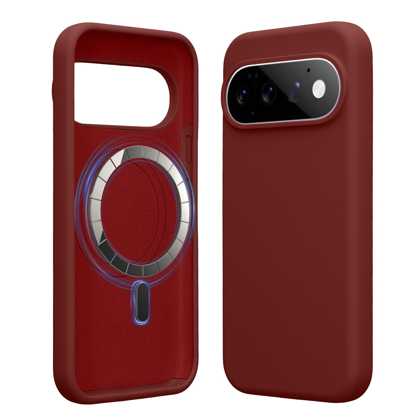 kwmobile Hülle kompatibel mit Google Pixel 11 / Pixel 11 Pro Hülle - magnetisches Silikon Case kompatibel mit MagSafe - Cover gummiert Tawny Red Tawny Red