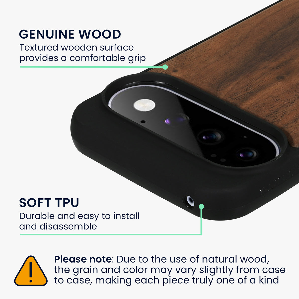 Google Pixel 11 Pro XL Holz Handyhülle mit MagSafe Dunkelbraun KWM0000218E001C