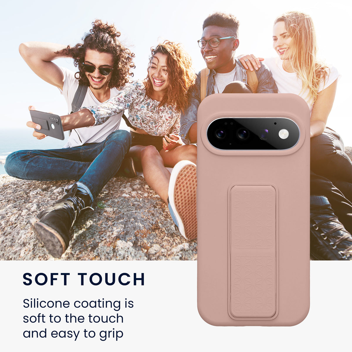 Google Pixel 11 Silikon Handyhülle mit Fingerhalter mit Ständer KWM0000218F002C