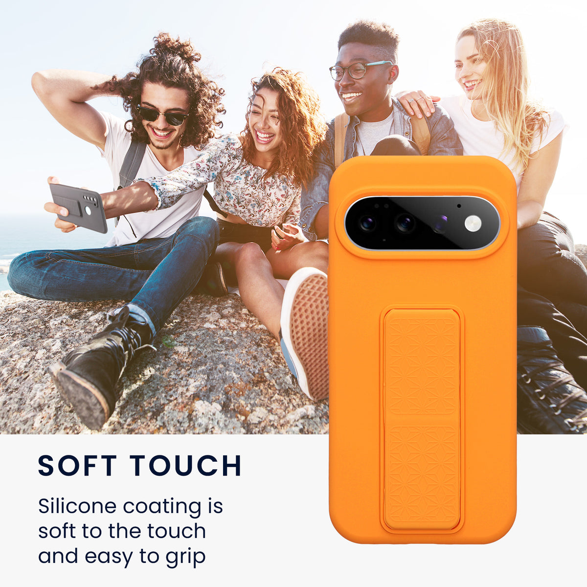 Google Pixel 11 Silikon Handyhülle mit Fingerhalter mit Ständer KWM0000218F006C