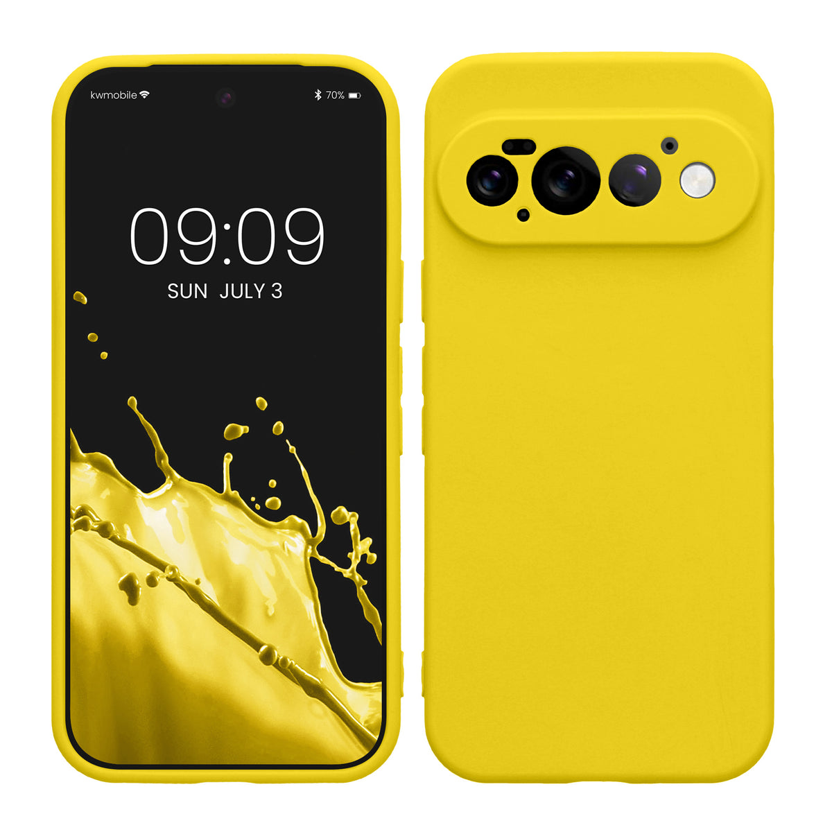 kwmobile Handyhülle für Google Pixel 11 Pro Hülle - weiches Handy Silikon Case - Schutzhülle Cover - Strahlend Gelb Strahlend Gelb