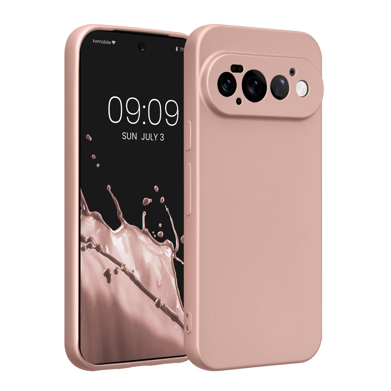 kwmobile Handyhülle für Google Pixel 11 Pro Hülle - weiche Silikon Case metallisch schimmernd - Schutzhülle Cover - Metallic Rosegold Metallic Rosegold  