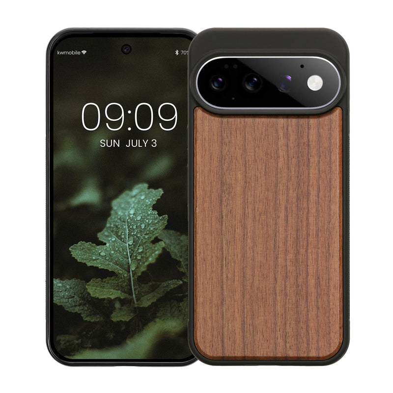 kwmobile Holzhülle Pixel 11 Pro Dunkelbraun