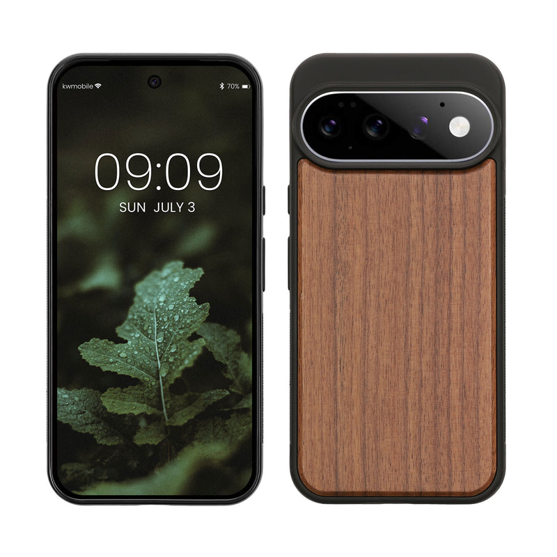 kwmobile Holzhülle Pixel 11 Pro Dunkelbraun