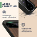 kwmobile Handyhülle für Google Pixel 11 Pro Hülle Holz - Case mit TPU Bumper - Stoßfestes Hardcase - Schutzhülle Cover in Dunkelbraun Dunkelbraun Kompass
