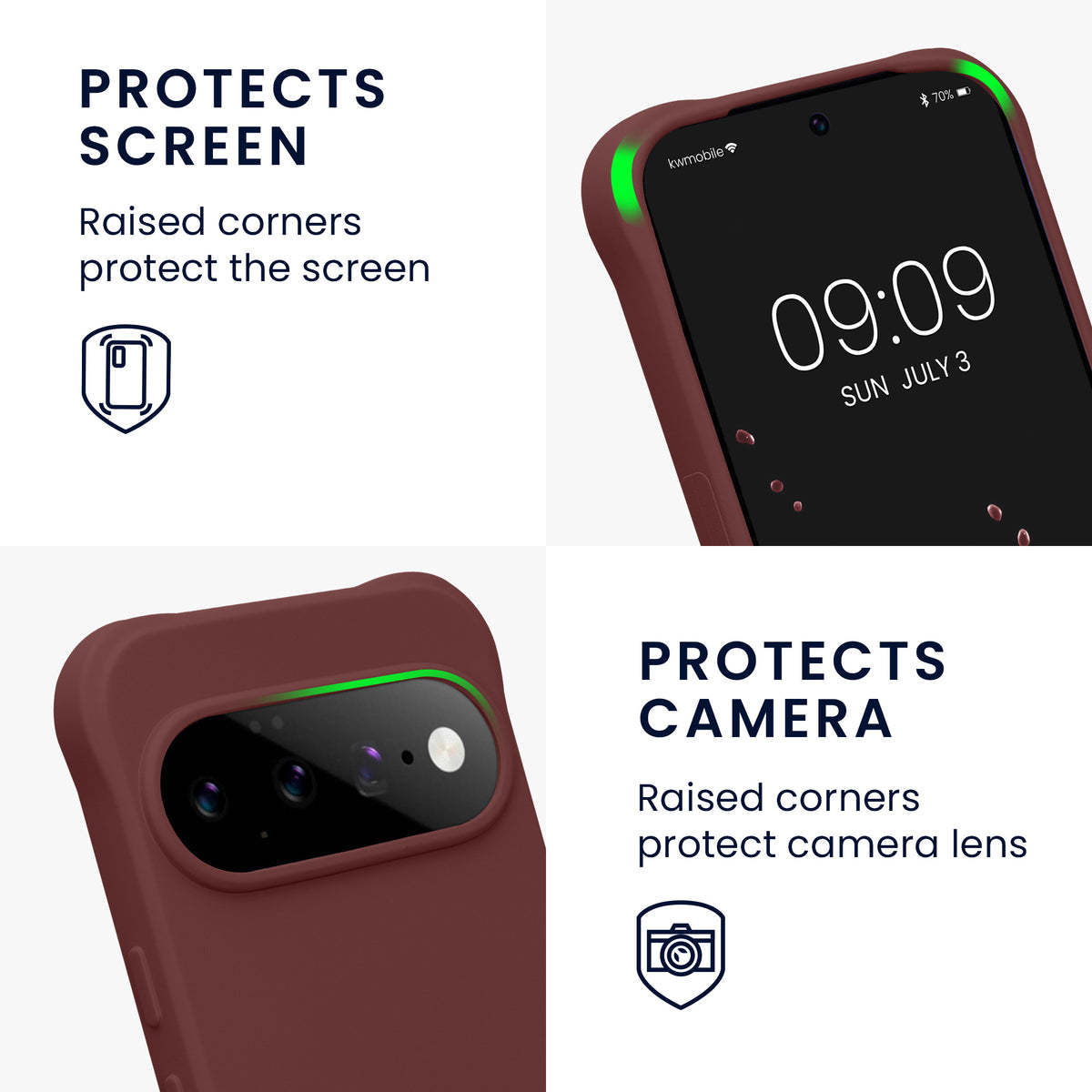 kwmobile Necklace Case Pixel 11 Pro Bordeaux Violett