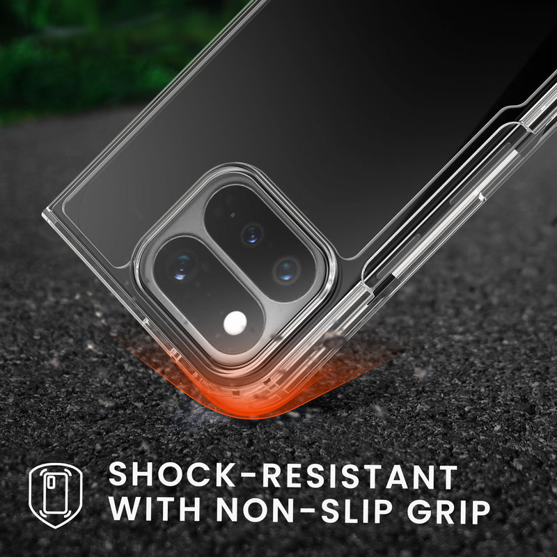 kwmobile Hülle kompatibel mit Google Pixel 11 Pro Fold Case - Faltbare Handyhülle mit Rahmen - Robustes Cover in Transparent Transparent