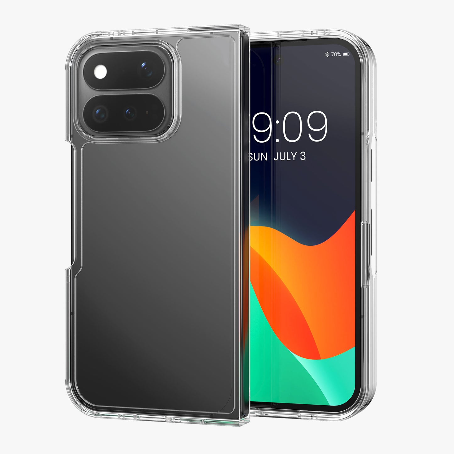 kwmobile Hülle kompatibel mit Google Pixel 11 Pro Fold Case - Faltbare Handyhülle mit Rahmen - Robustes Cover in Transparent Transparent