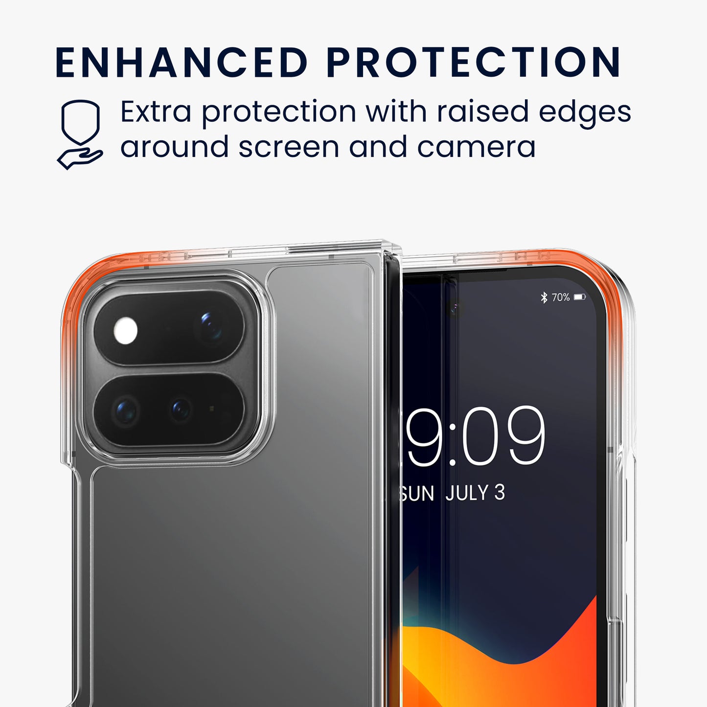kwmobile Hülle kompatibel mit Google Pixel 11 Pro Fold Case - Faltbare Handyhülle mit Rahmen - Robustes Cover in Transparent Transparent