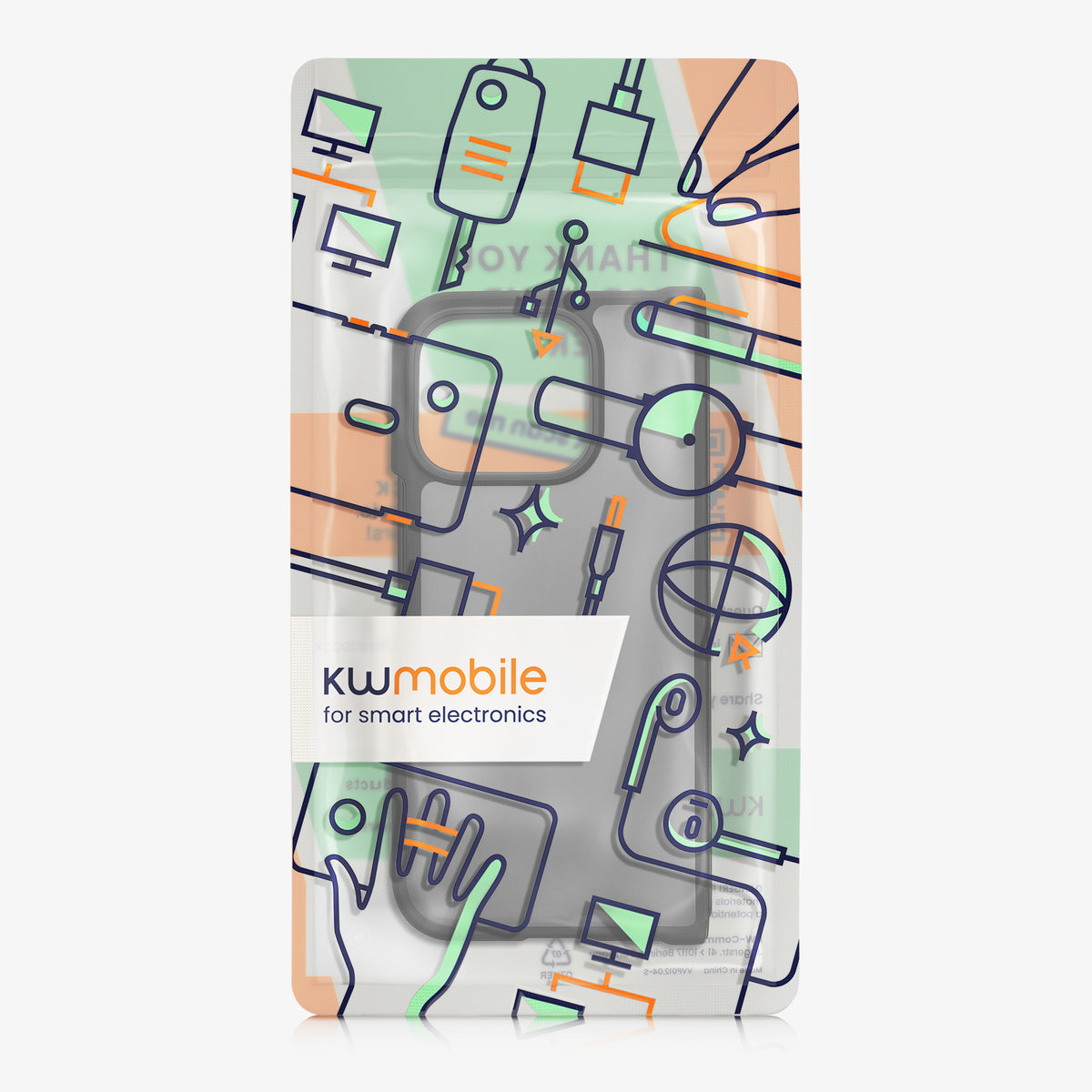 kwmobile Bumper Hülle kompatibel mit Google Pixel 11 Pro Fold - Kunststoff Schutzhülle mit TPU Silikon Bumper Schwarz Matt Transparent Schwarz