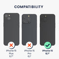 kwmobile Hülle kompatibel mit Apple iPhone 15 - Handyhülle Silikon Case - Don't touch my Phone Weiß Schwarz Weiß  [dsg01]