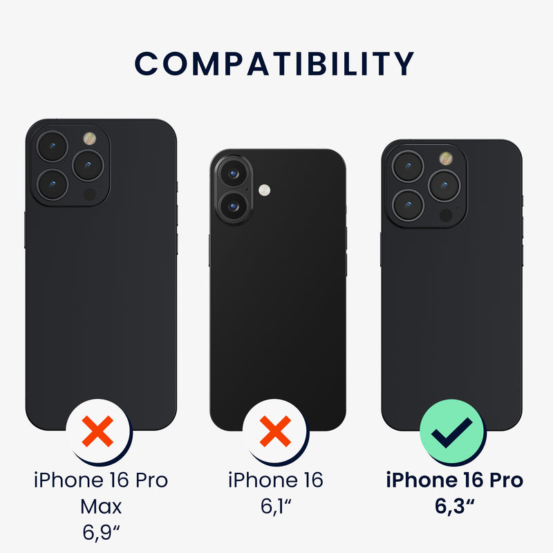 kwmobile Hülle kompatibel mit Apple iPhone 16 Pro - Handyhülle Silikon Case - Don't touch my Phone Weiß Schwarz Weiß  [dsg01]