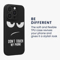 kwmobile Hülle kompatibel mit Apple iPhone 14 Pro - Handyhülle Silikon Case - Don't touch my Phone Weiß Schwarz Weiß  [dsg01]