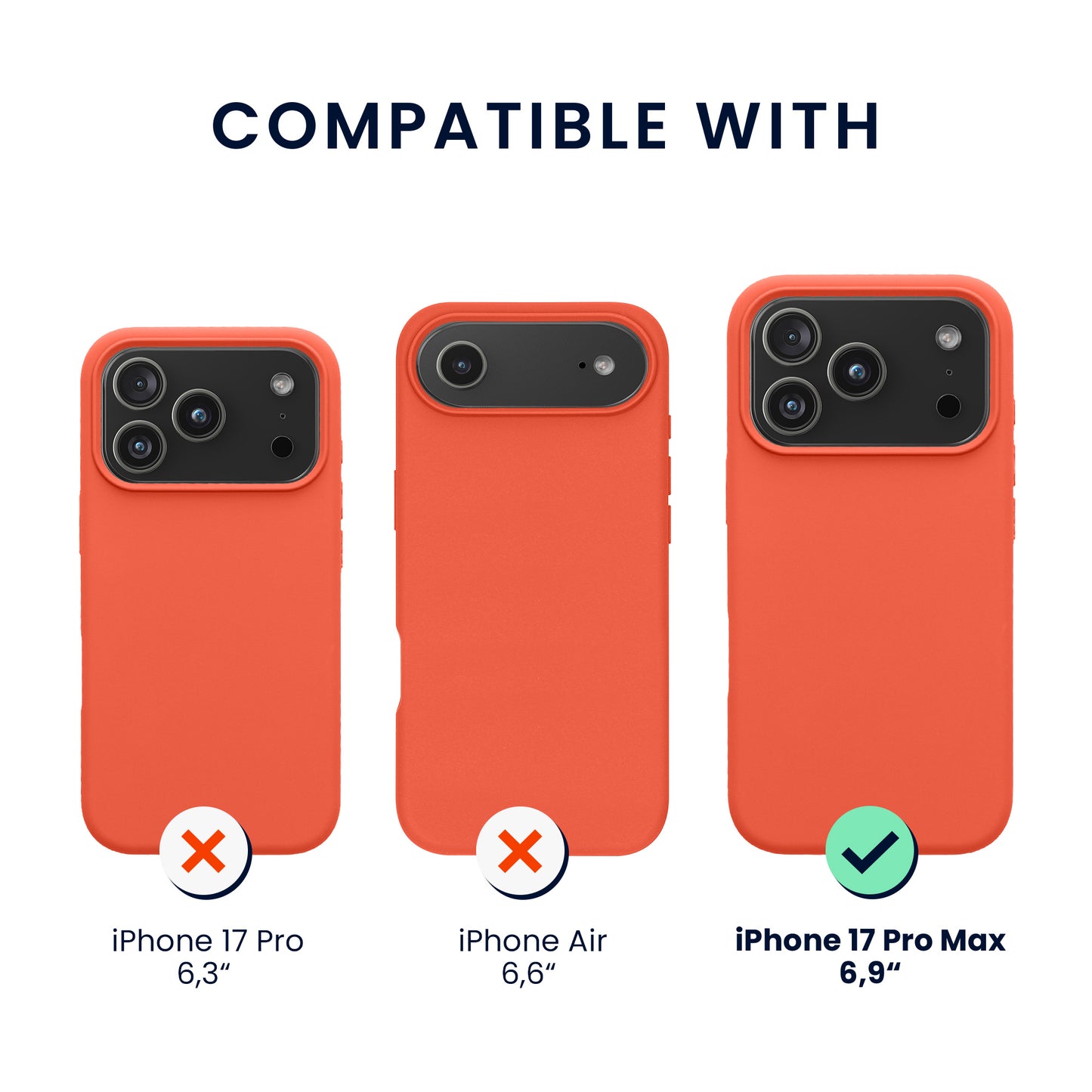 kwmobile Handyhülle mit 2x Displayschutzfolien kompatibel mit Apple iPhone 17 Pro Max Hülle - Screen Protector aus gehärtetem Glas - kabelloses Laden - Leuchtende Koralle Leuchtende Koralle