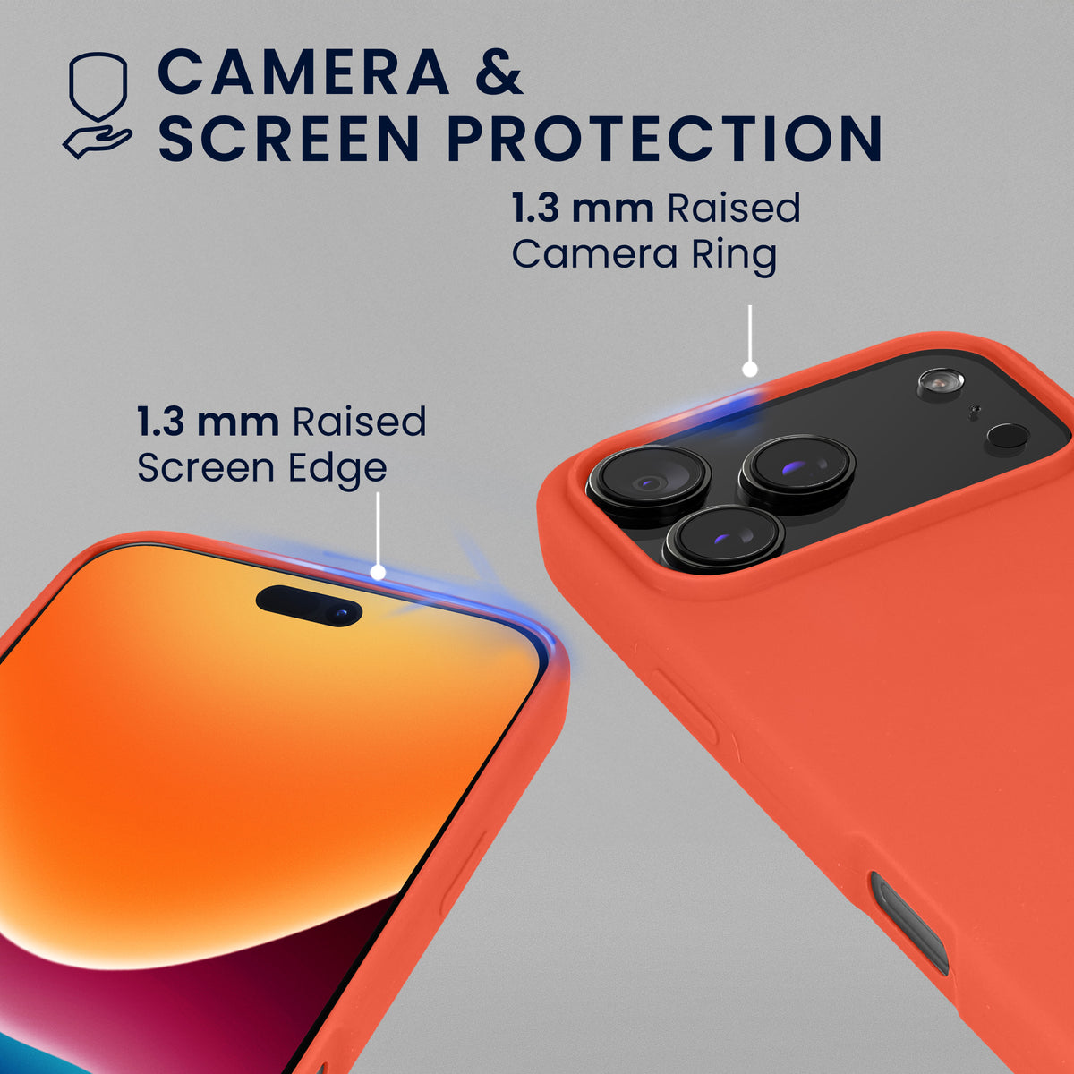 kwmobile Handyhülle mit 2x Displayschutzfolien kompatibel mit Apple iPhone 17 Pro Max Hülle - Screen Protector aus gehärtetem Glas - kabelloses Laden - Leuchtende Koralle Leuchtende Koralle