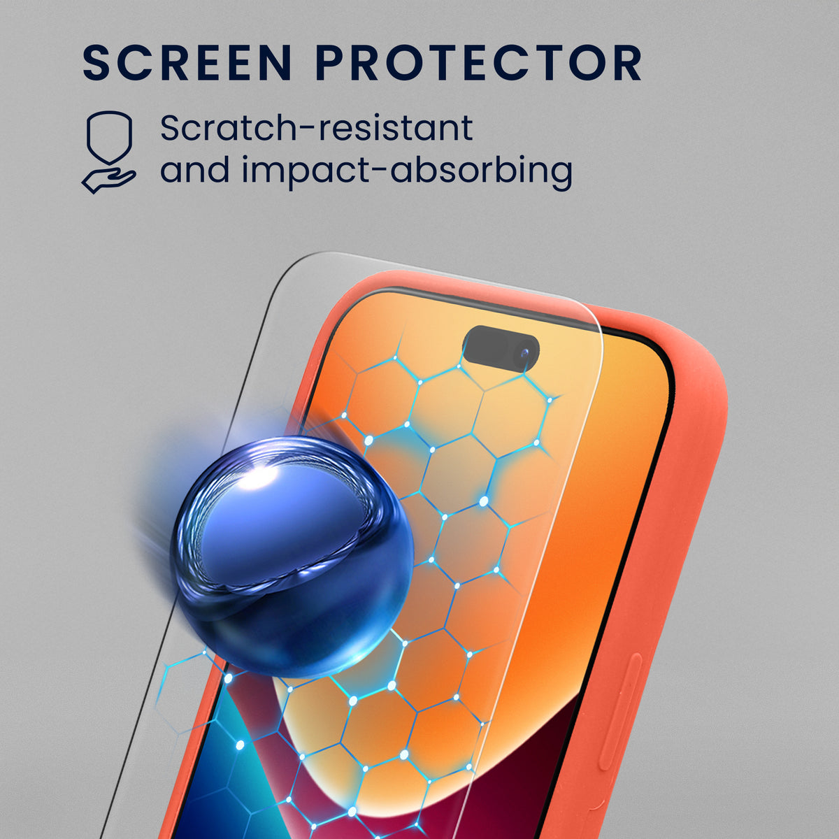 kwmobile Handyhülle mit 2x Displayschutzfolien kompatibel mit Apple iPhone 17 Pro Max Hülle - Screen Protector aus gehärtetem Glas - kabelloses Laden - Leuchtende Koralle Leuchtende Koralle