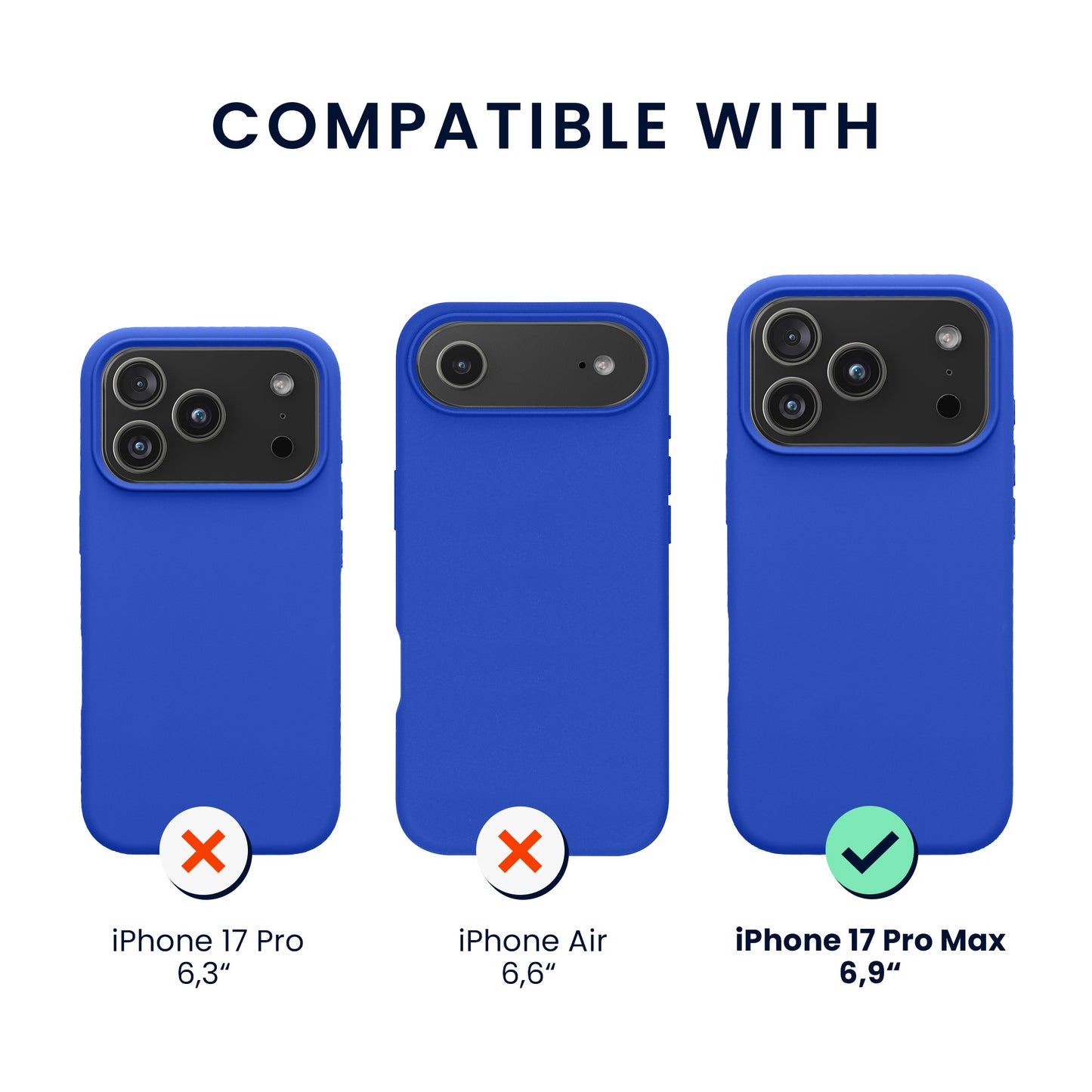 kwmobile Handyhülle mit 2x Displayschutzfolien kompatibel mit Apple iPhone 17 Pro Max Hülle - Screen Protector aus gehärtetem Glas - kabelloses Laden - Baltik Blau Baltik Blau