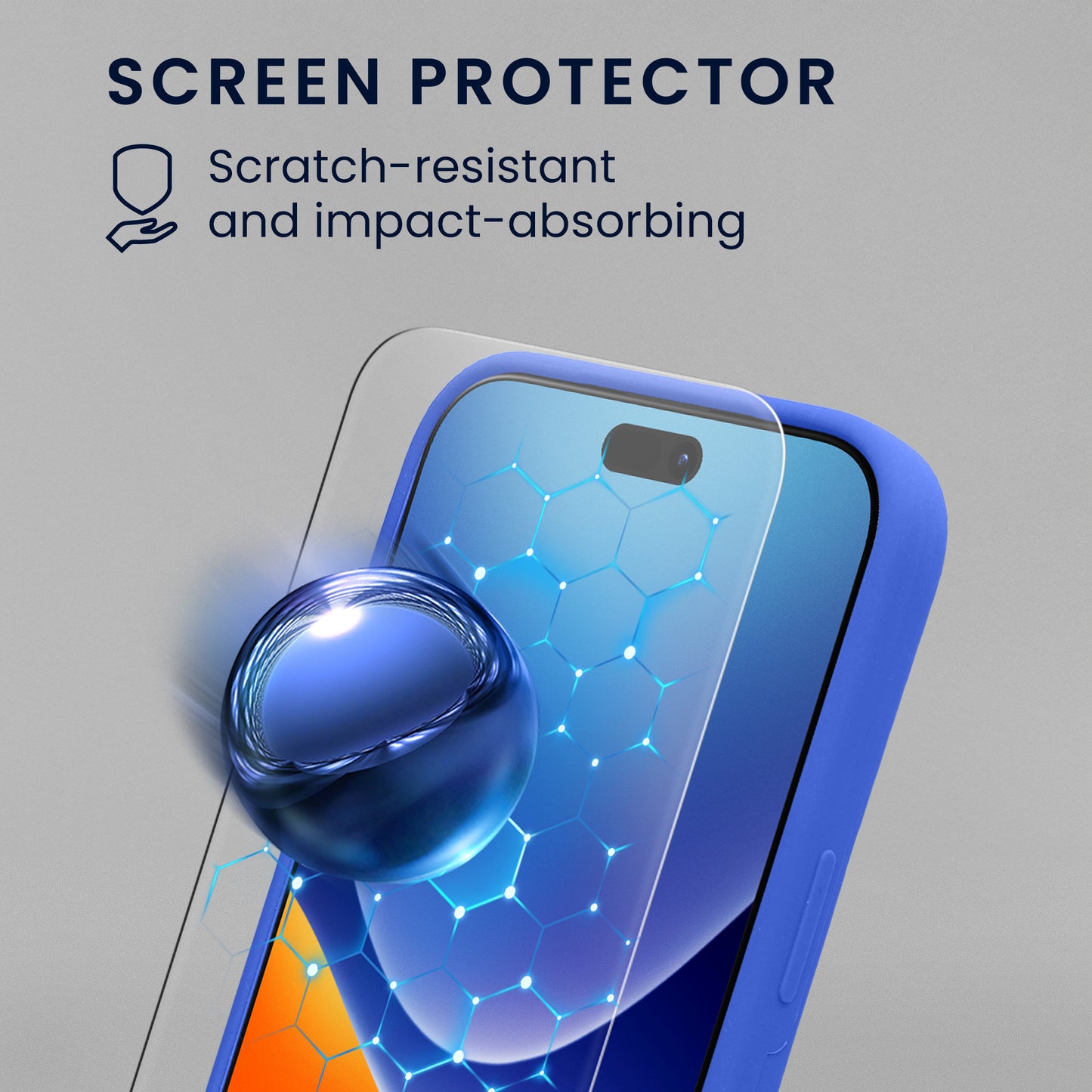 kwmobile Handyhülle mit 2x Displayschutzfolien kompatibel mit Apple iPhone 17 Pro Max Hülle - Screen Protector aus gehärtetem Glas - kabelloses Laden - Baltik Blau Baltik Blau