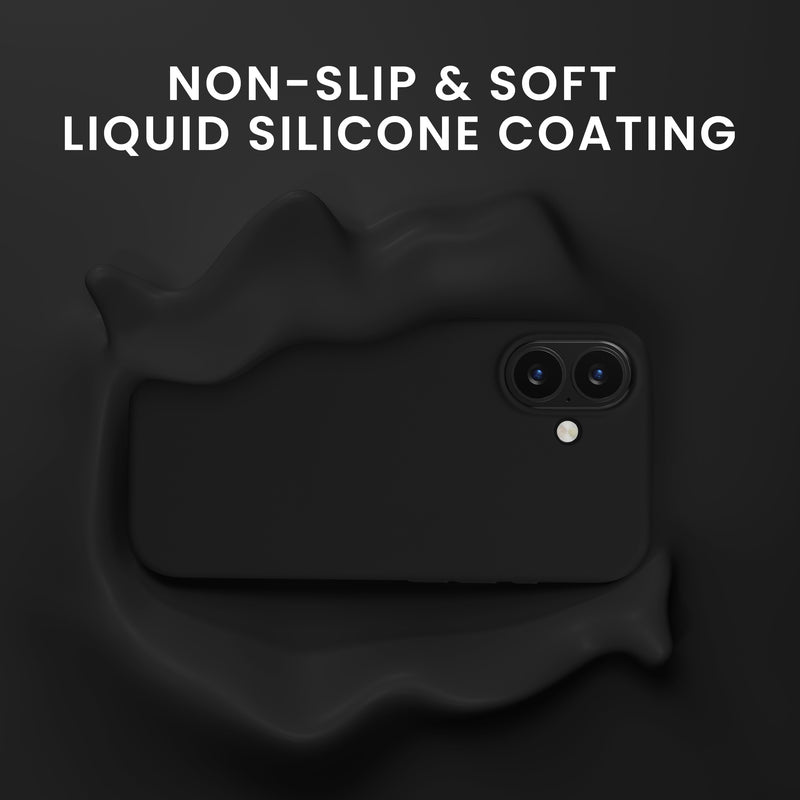 kwmobile Handyhülle mit 2x Displayschutzfolien kompatibel mit Apple iPhone 16 Hülle - Screen Protector aus gehärtetem Glas - kabelloses Laden - Schwarz Schwarz