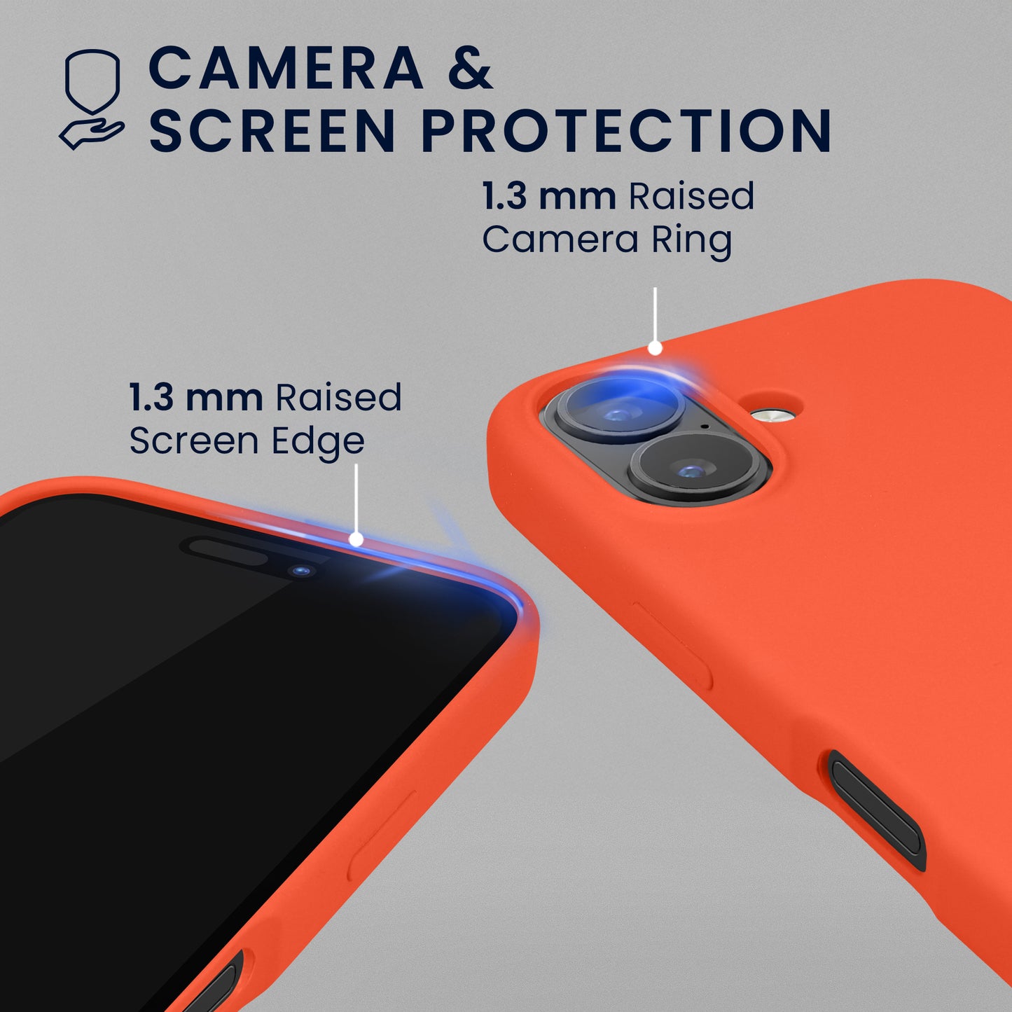 kwmobile Handyhülle mit 2x Displayschutzfolien kompatibel mit Apple iPhone 16 Hülle - Screen Protector aus gehärtetem Glas - kabelloses Laden - Leuchtende Koralle Leuchtende Koralle