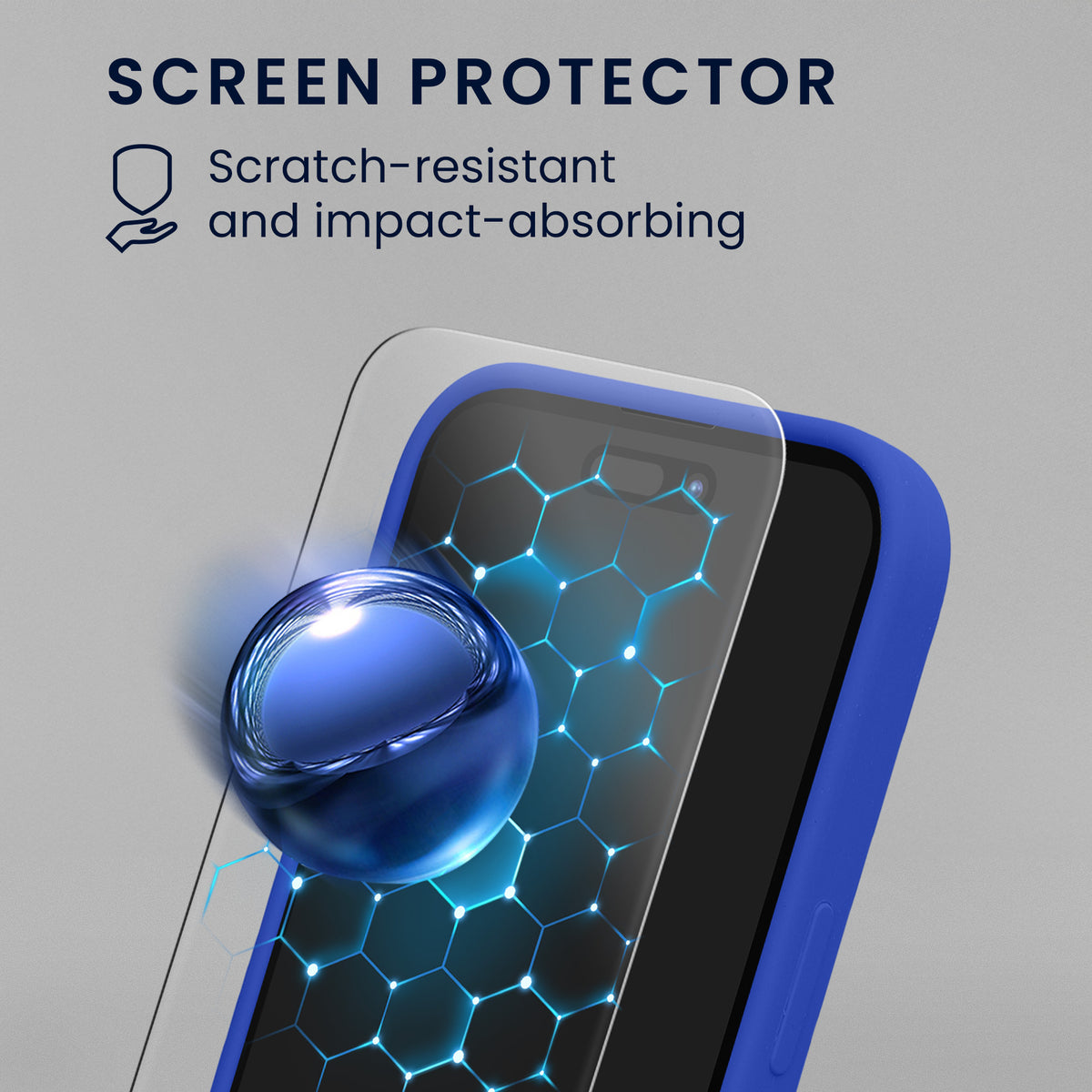 kwmobile Handyhülle mit 2x Displayschutzfolien kompatibel mit Apple iPhone 16 Hülle - Screen Protector aus gehärtetem Glas - kabelloses Laden - Baltik Blau Baltik Blau