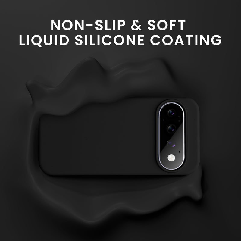 kwmobile Handyhülle mit 2x Displayschutzfolien kompatibel mit Google Pixel 11 / Pixel 11 Pro Hülle - Screen Protector aus gehärtetem Glas - kabelloses Laden - Schwarz Schwarz