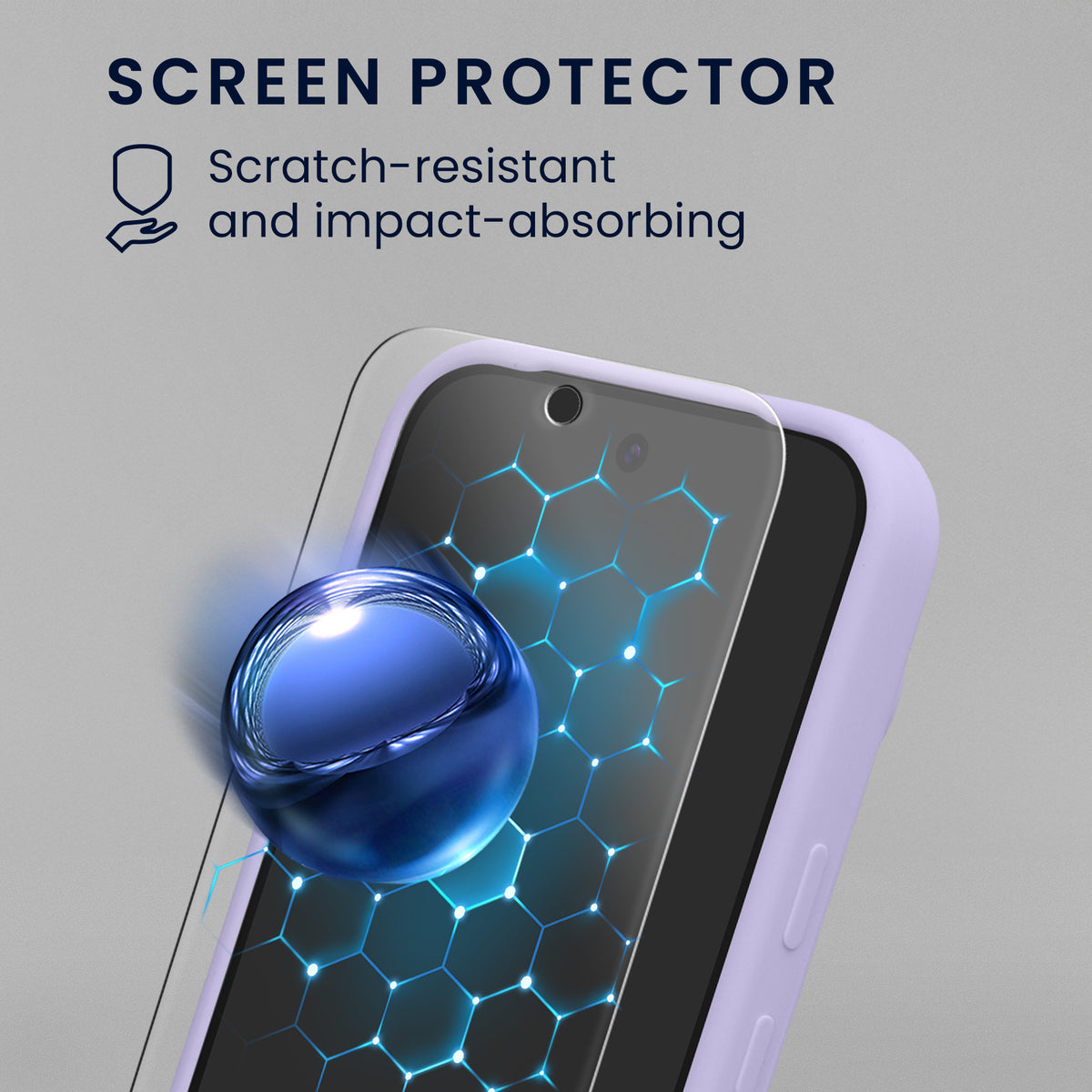 kwmobile Handyhülle mit 2x Displayschutzfolien kompatibel mit Google Pixel 11 / Pixel 11 Pro Hülle - Screen Protector aus gehärtetem Glas - kabelloses Laden - Lavendel Lavendel