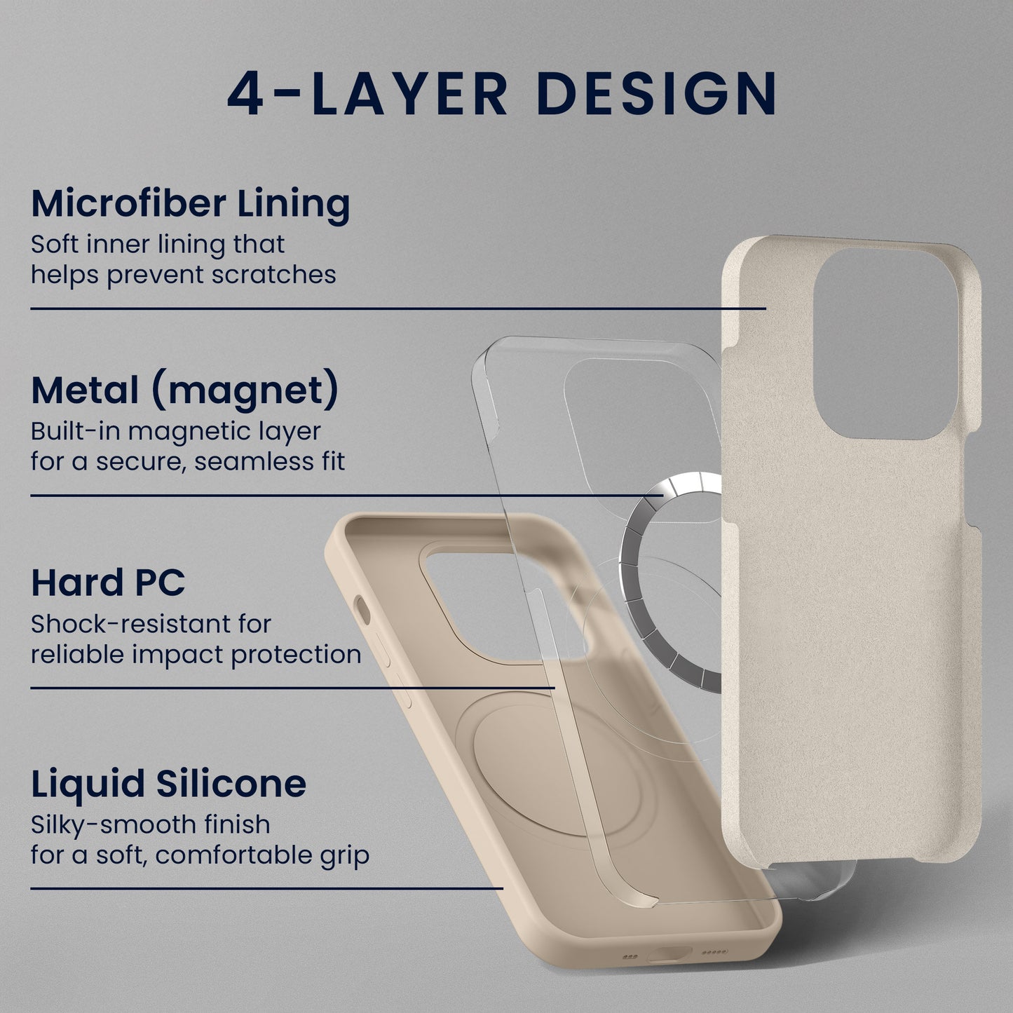 kwmobile Handyhülle mit 2x Displayschutzfolien kompatibel mit Google Pixel 11 / Pixel 11 Pro Hülle - Screen Protector aus gehärtetem Glas - kabelloses Laden - Creme matt Creme matt