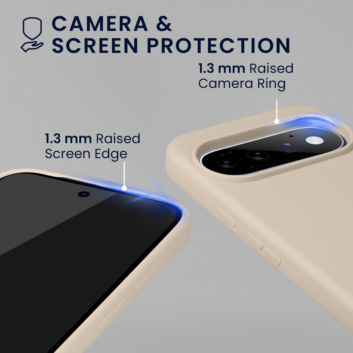kwmobile Handyhülle mit 2x Displayschutzfolien kompatibel mit Google Pixel 11 / Pixel 11 Pro Hülle - Screen Protector aus gehärtetem Glas - kabelloses Laden - Creme matt Creme matt