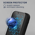 kwmobile Handyhülle mit 2x Displayschutzfolien kompatibel mit Google Pixel 11 Pro XL Hülle - Screen Protector aus gehärtetem Glas - kabelloses Laden - Schwarz Schwarz