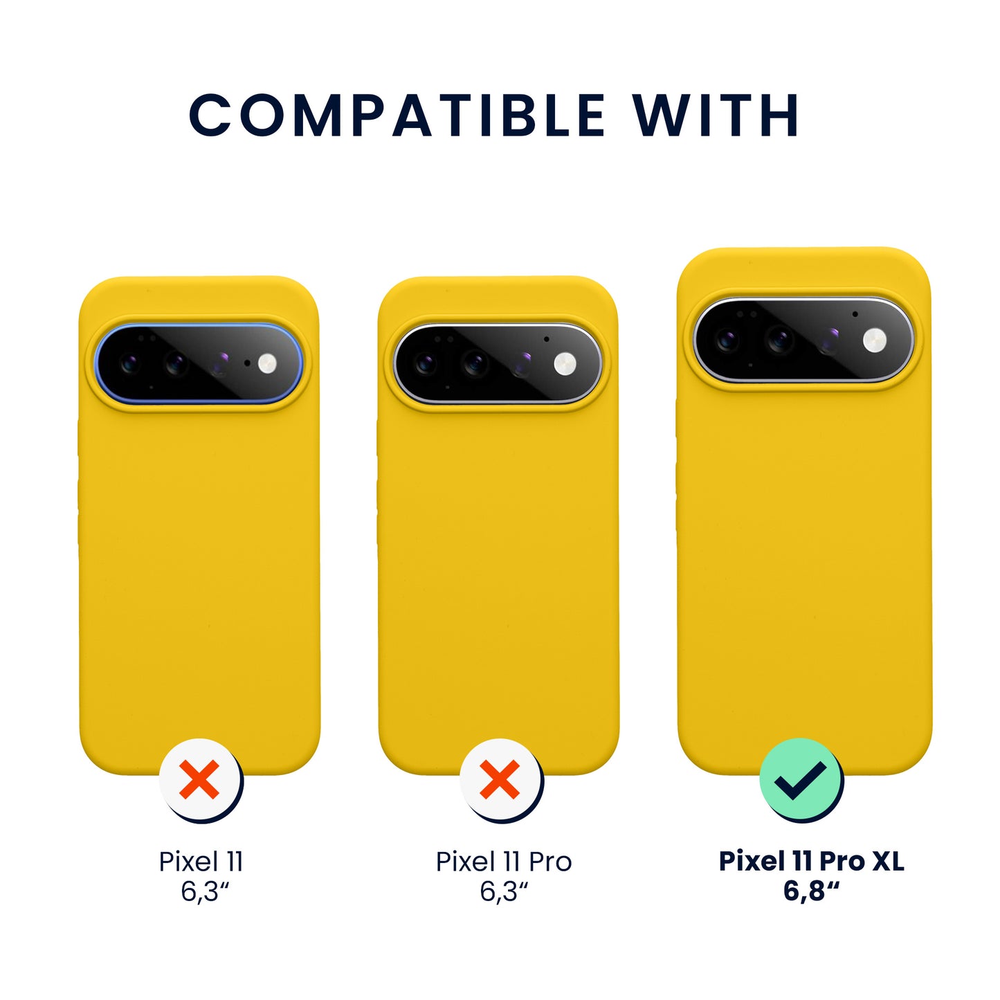 kwmobile Handyhülle mit 2x Displayschutzfolien kompatibel mit Google Pixel 11 Pro XL Hülle - Screen Protector aus gehärtetem Glas - kabelloses Laden - Strahlend Gelb Strahlend Gelb