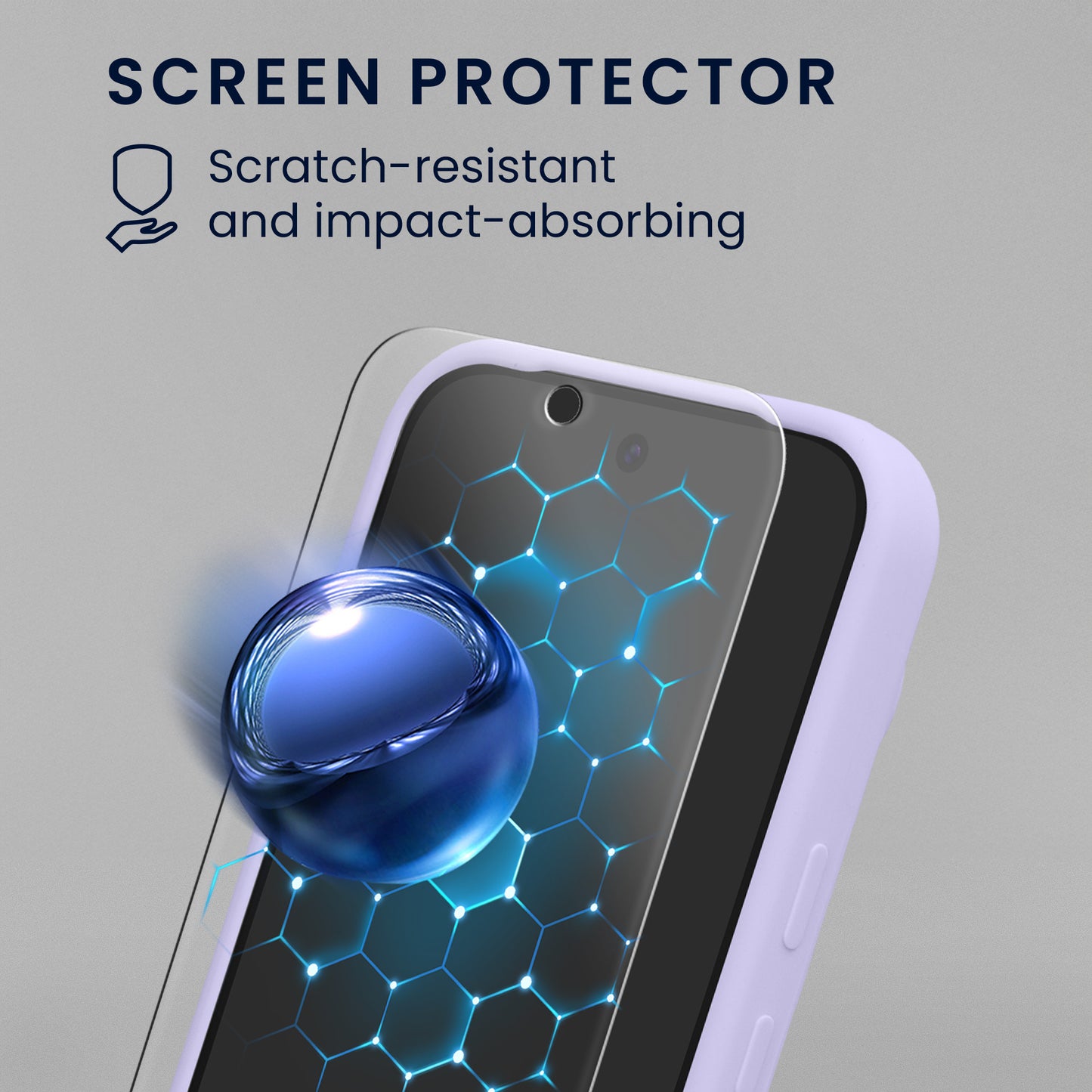 kwmobile Handyhülle mit 2x Displayschutzfolien kompatibel mit Google Pixel 11 Pro XL Hülle - Screen Protector aus gehärtetem Glas - kabelloses Laden - Lavendel Lavendel