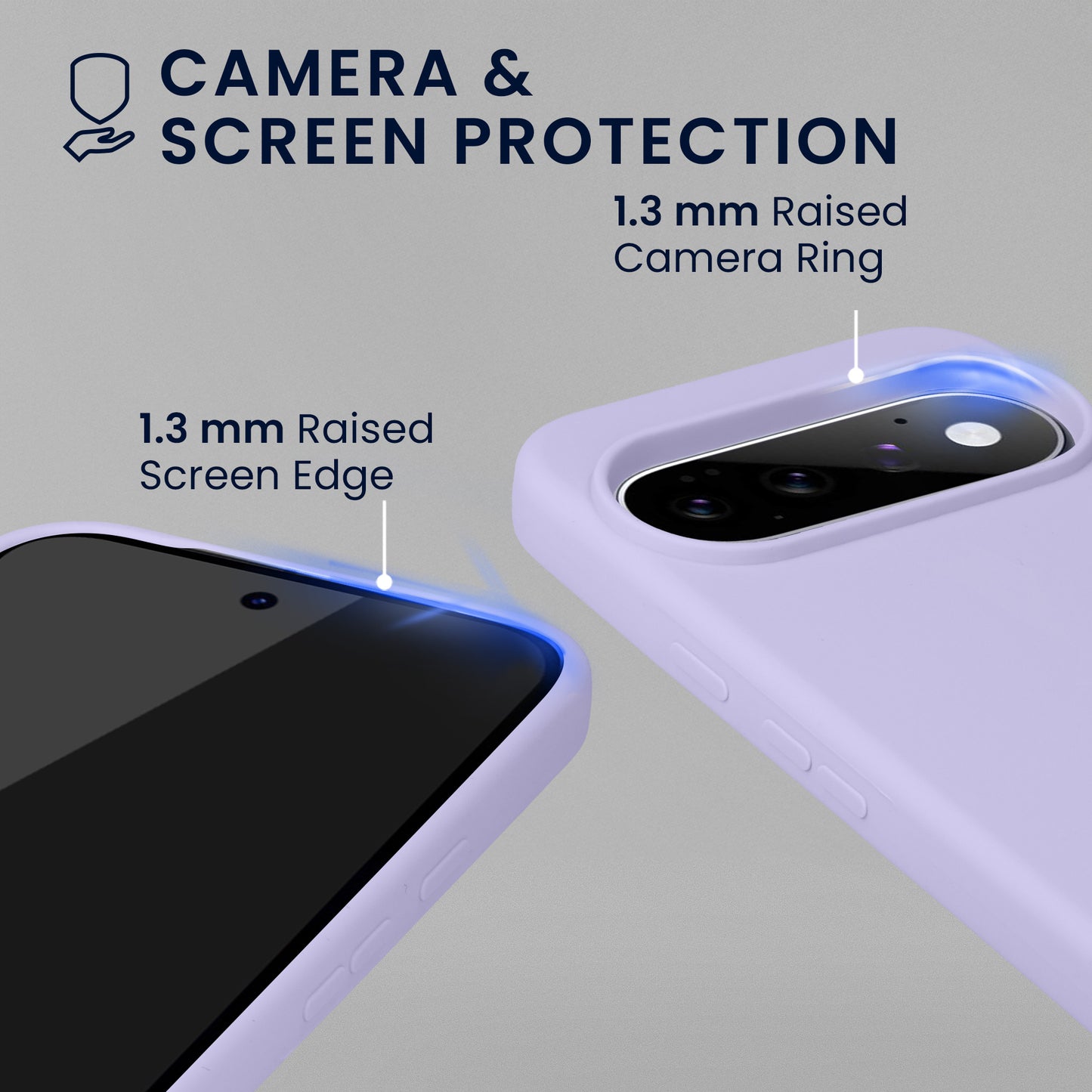 kwmobile Handyhülle mit 2x Displayschutzfolien kompatibel mit Google Pixel 11 Pro XL Hülle - Screen Protector aus gehärtetem Glas - kabelloses Laden - Lavendel Lavendel