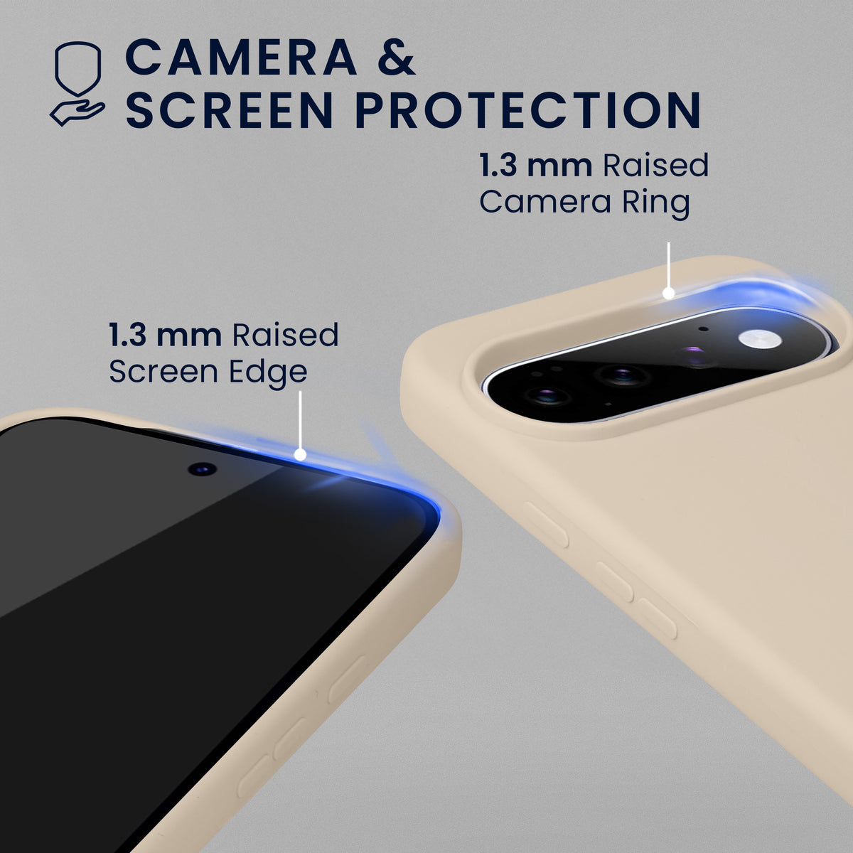 kwmobile Handyhülle mit 2x Displayschutzfolien kompatibel mit Google Pixel 11 Pro XL Hülle - Screen Protector aus gehärtetem Glas - kabelloses Laden - Creme matt Creme matt