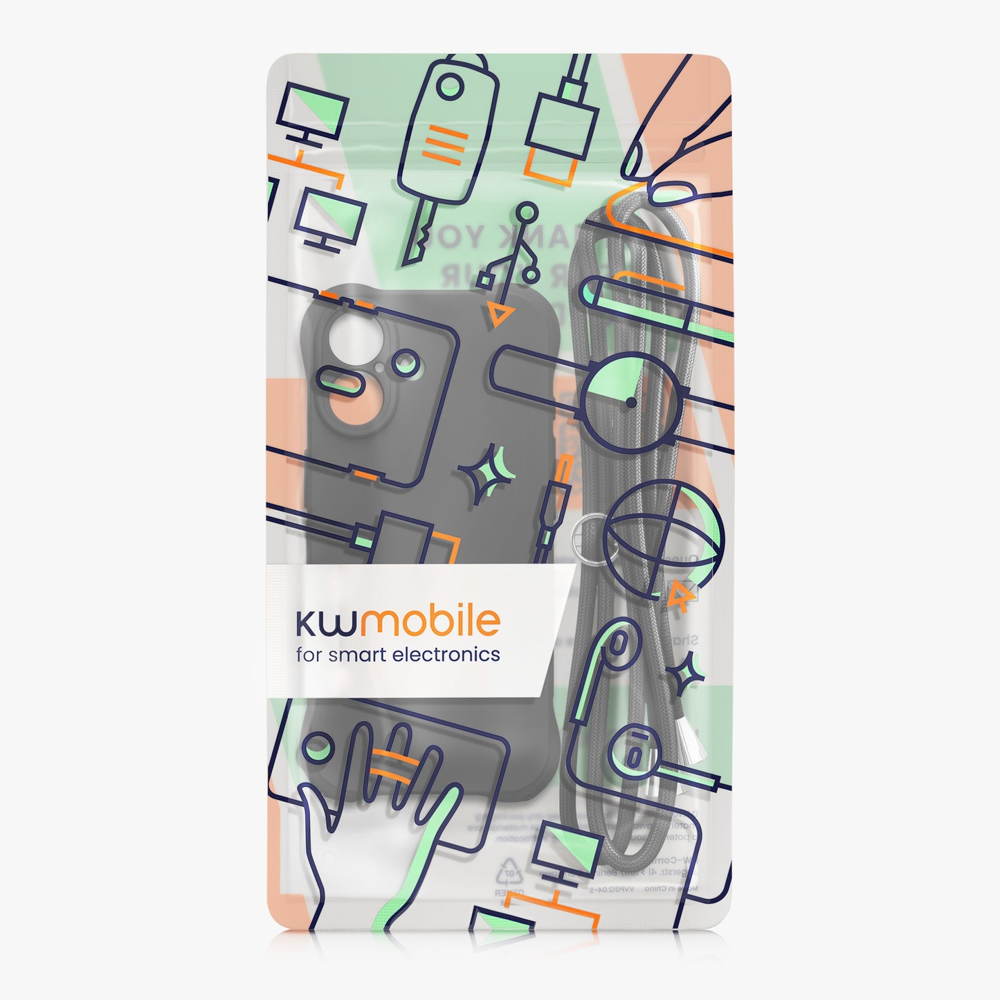 kwmobile Necklace Case kompatibel mit Apple iPhone 17 Hülle - Cover mit Kordel zum Umhängen - Silikon Schutzhülle Schwarz Schwarz