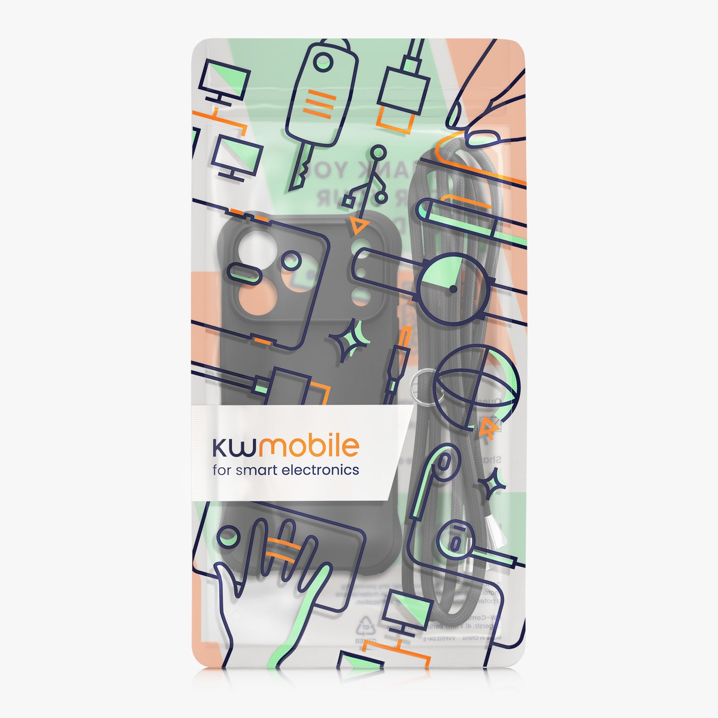 kwmobile Necklace Case kompatibel mit Apple iPhone 17 Pro Hülle - Cover mit Kordel zum Umhängen - Silikon Schutzhülle Schwarz Schwarz