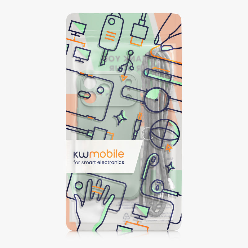 kwmobile Necklace Case kompatibel mit Apple iPhone 17 Pro Max Hülle - Cover mit Kordel zum Umhängen - Silikon Schutzhülle Graugrün Graugrün