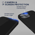 kwmobile Handyhülle mit 2x Displayschutzfolien kompatibel mit Apple iPhone 16 Pro Max Hülle - Screen Protector aus gehärtetem Glas - kabelloses Laden - Schwarz Schwarz