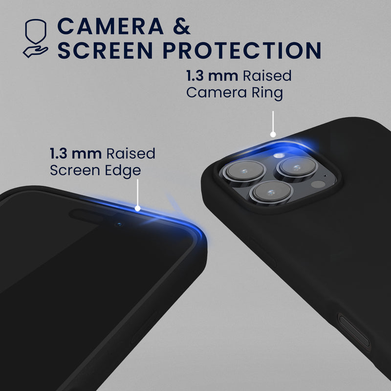 kwmobile Handyhülle mit 2x Displayschutzfolien kompatibel mit Apple iPhone 16 Pro Max Hülle - Screen Protector aus gehärtetem Glas - kabelloses Laden - Schwarz Schwarz