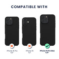 kwmobile Handyhülle mit 2x Displayschutzfolien kompatibel mit Apple iPhone 16 Pro Max Hülle - Screen Protector aus gehärtetem Glas - kabelloses Laden - Schwarz Schwarz