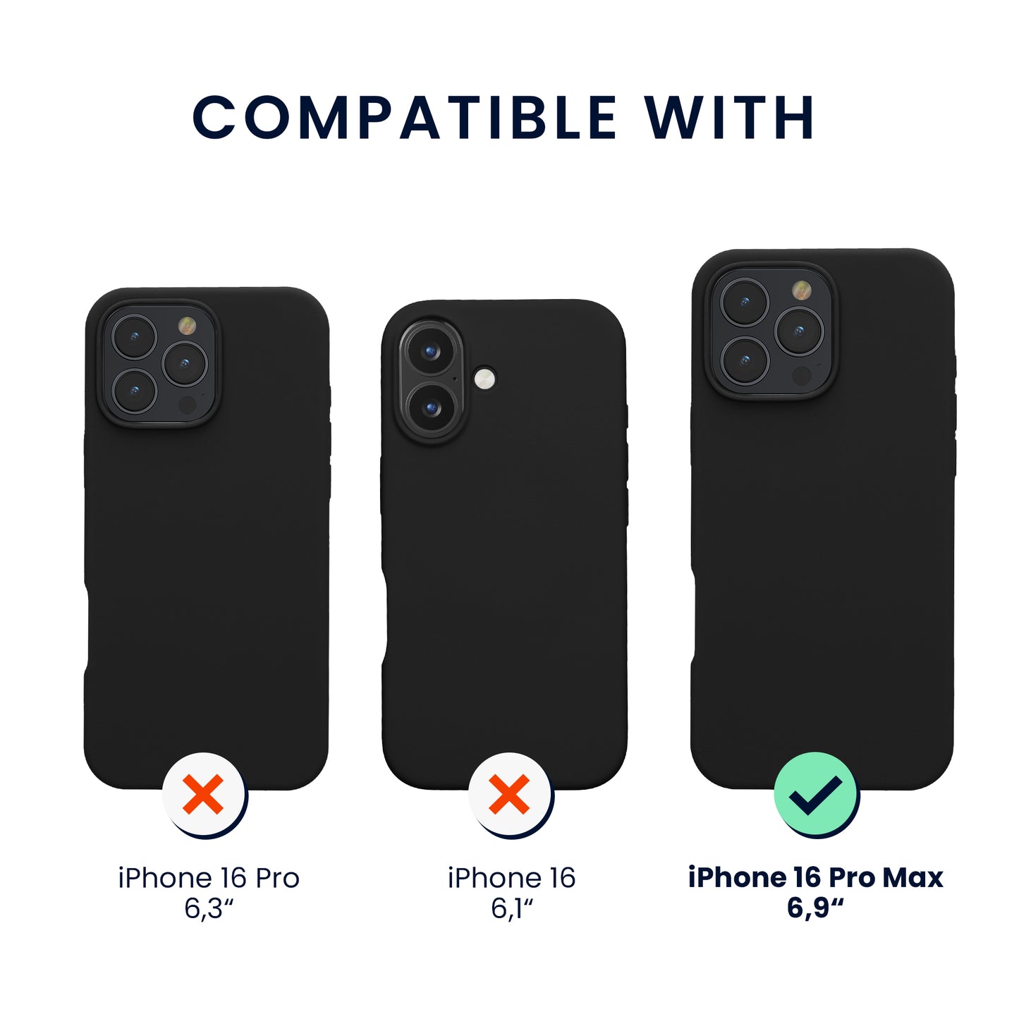 kwmobile Handyhülle mit 2x Displayschutzfolien kompatibel mit Apple iPhone 16 Pro Max Hülle - Screen Protector aus gehärtetem Glas - kabelloses Laden - Schwarz Schwarz