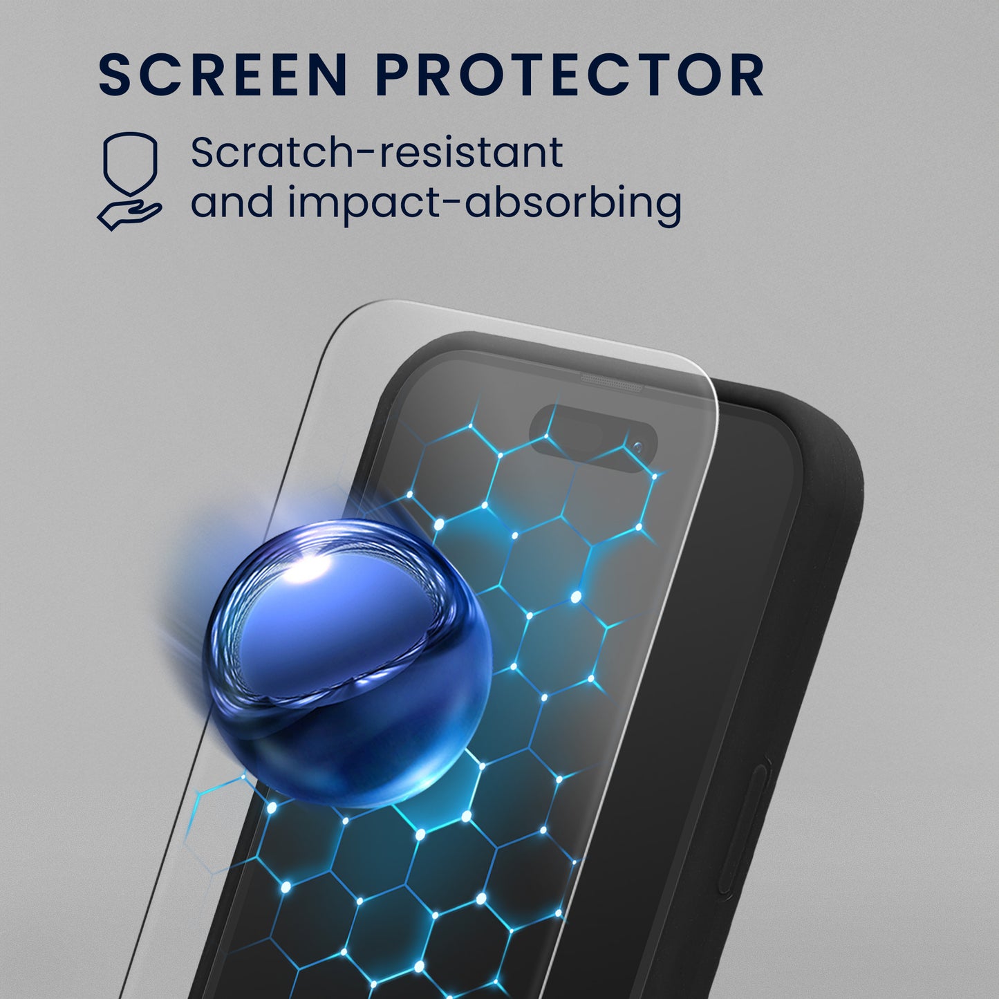 kwmobile Handyhülle mit 2x Displayschutzfolien kompatibel mit Apple iPhone 16 Pro Max Hülle - Screen Protector aus gehärtetem Glas - kabelloses Laden - Schwarz Schwarz