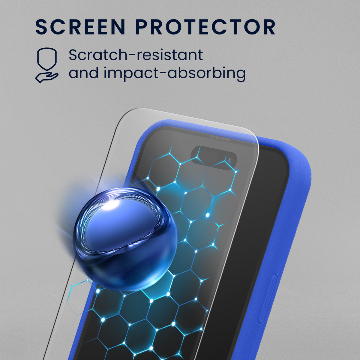 kwmobile Handyhülle mit 2x Displayschutzfolien kompatibel mit Apple iPhone 16 Pro Max Hülle - Screen Protector aus gehärtetem Glas - kabelloses Laden - Baltik Blau Baltik Blau