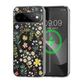 kwmobile kristallklares Hardcase kompatibel mit Google Pixel 11 Hülle - kompatibel mit MagSafe - Acryl-Hülle mit TPU Case - Zauberhafte Blumen Gelb  [dsg01]