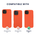 kwmobile Handyhülle mit 2x Displayschutzfolien kompatibel mit Apple iPhone 14 Hülle - Screen Protector aus gehärtetem Glas - kabelloses Laden - Leuchtende Koralle Leuchtende Koralle