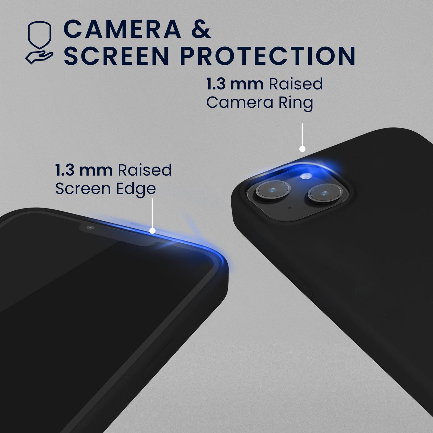 kwmobile Handyhülle mit 2x Displayschutzfolien kompatibel mit Apple iPhone 14 Hülle - Screen Protector aus gehärtetem Glas - kabelloses Laden - Schwarz Schwarz